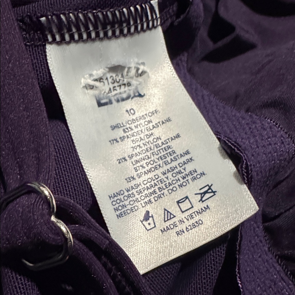 Lands end swim top high neck blackberry - Picture 8 of 8